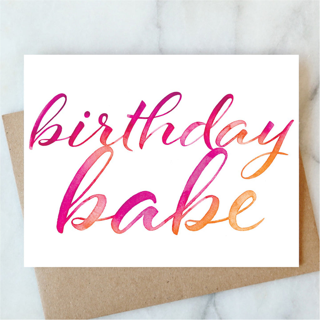 Birthday Babe Script Card.