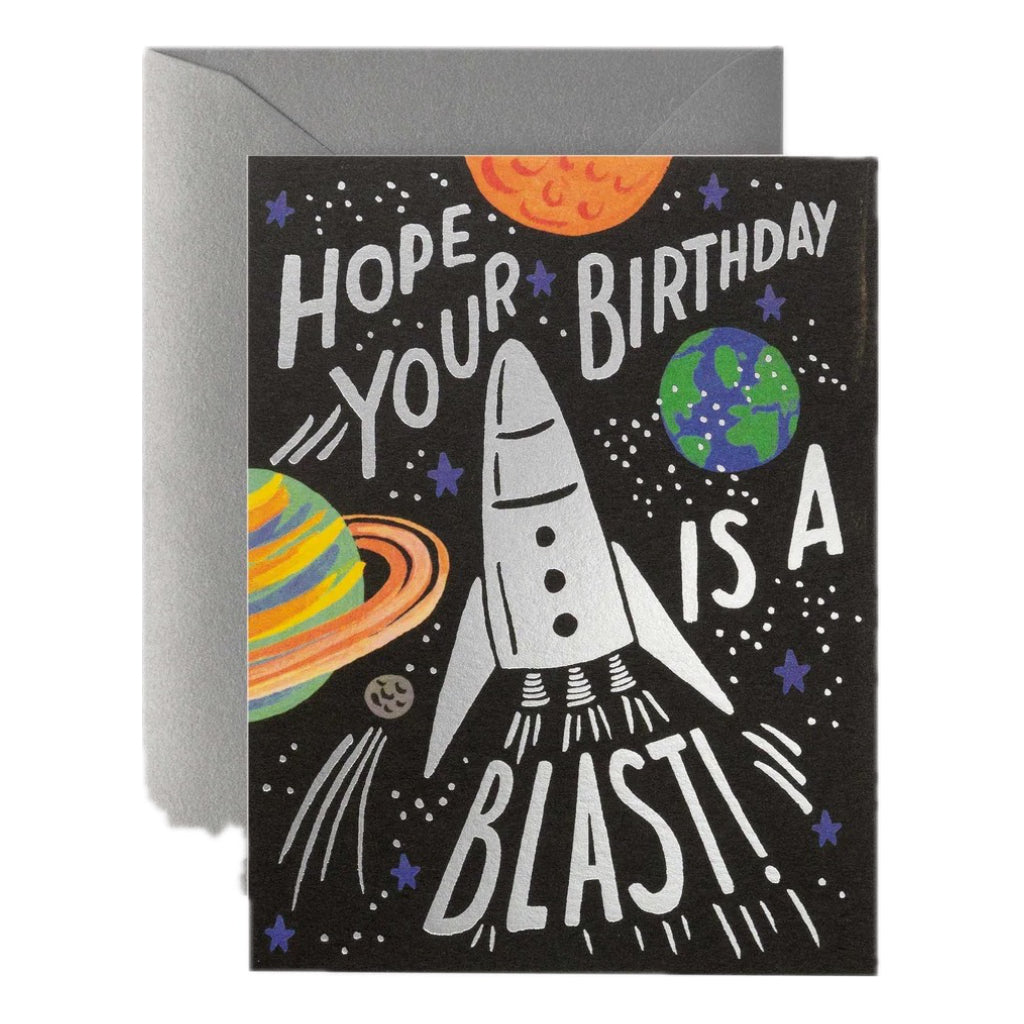 Birthday Blast Rocket Card.