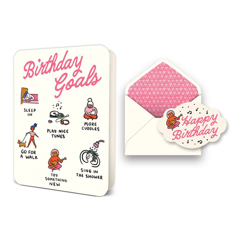 Birthday Goals Deluxe Greeting Card.