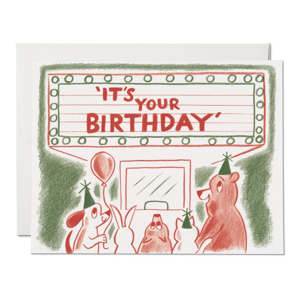 Birthday Marquee Birthday Greeting Card.