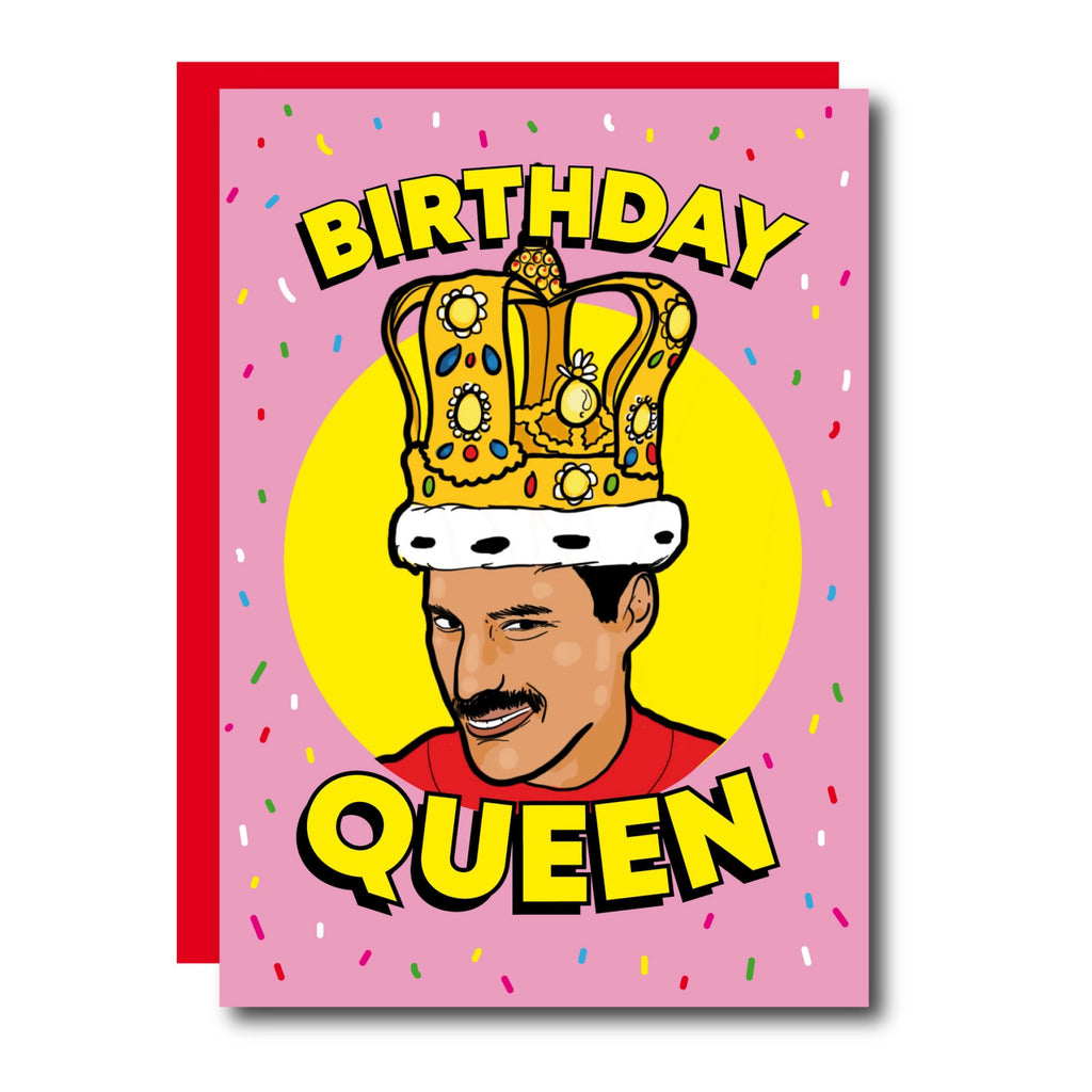 Birthday Queen Freddie Mercury Card.
