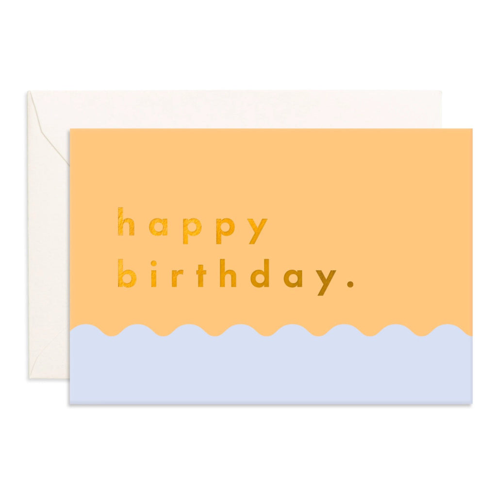 Birthday Tangerine Ripple Mini Greeting Card.