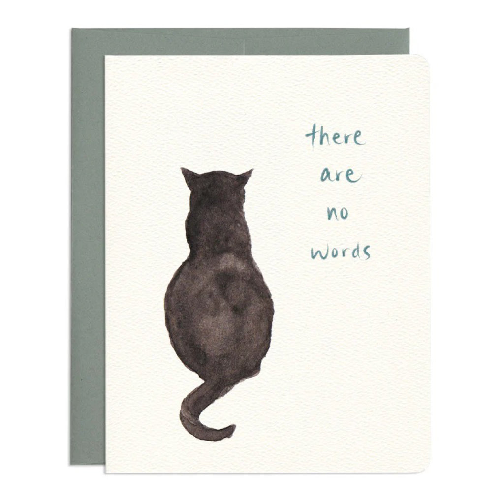 Black Cat No Words Sympathy Card.