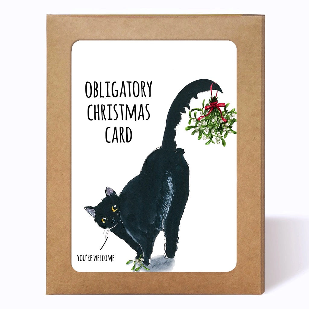 Black Cat Obligatory Boxed Christmas Cards.