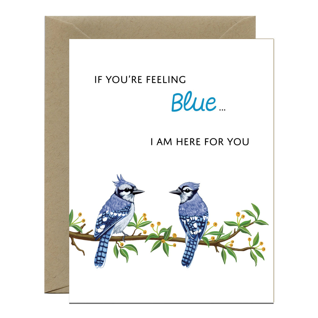Blue Jay Bird Sympathy Card.