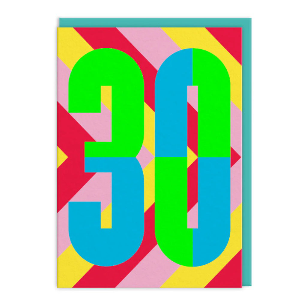 Bold Graphic 30th Birthday Card.