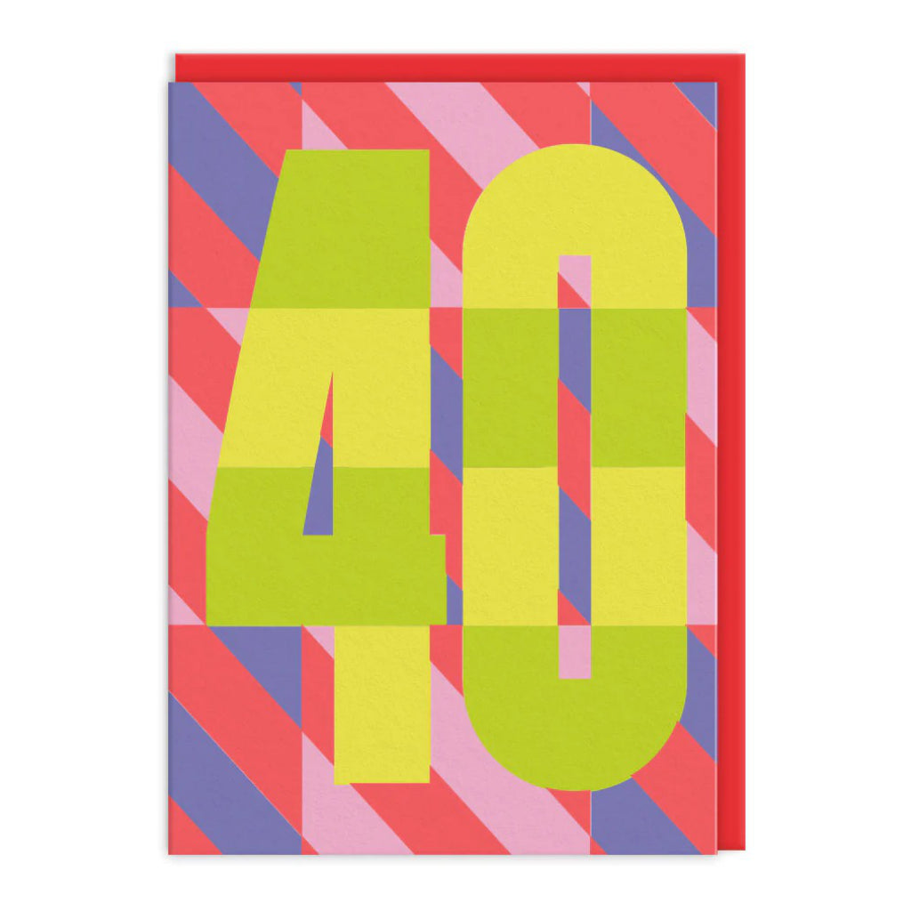 Bold Graphic 40th Birthday Card.