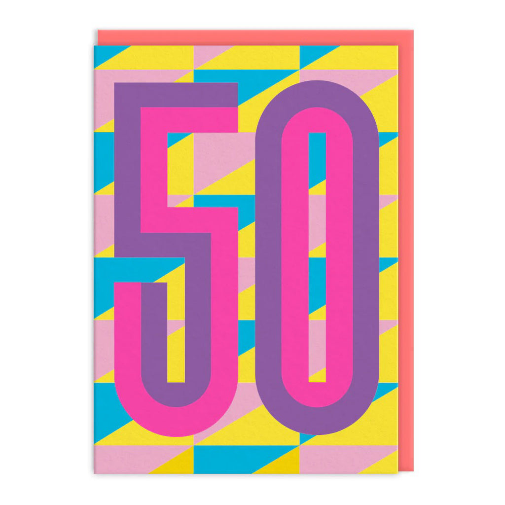 Bold Graphic 50th Birthday Card.