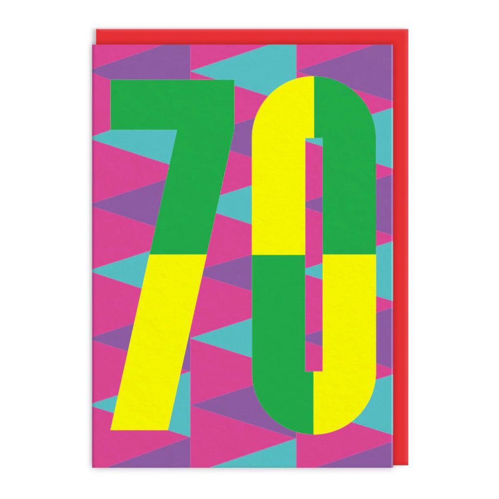 Bold Graphic 70th Birthday Card.