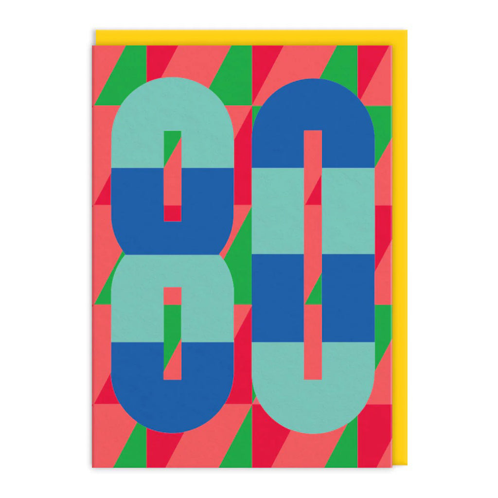 Bold Graphic 80th Birthday Card.
