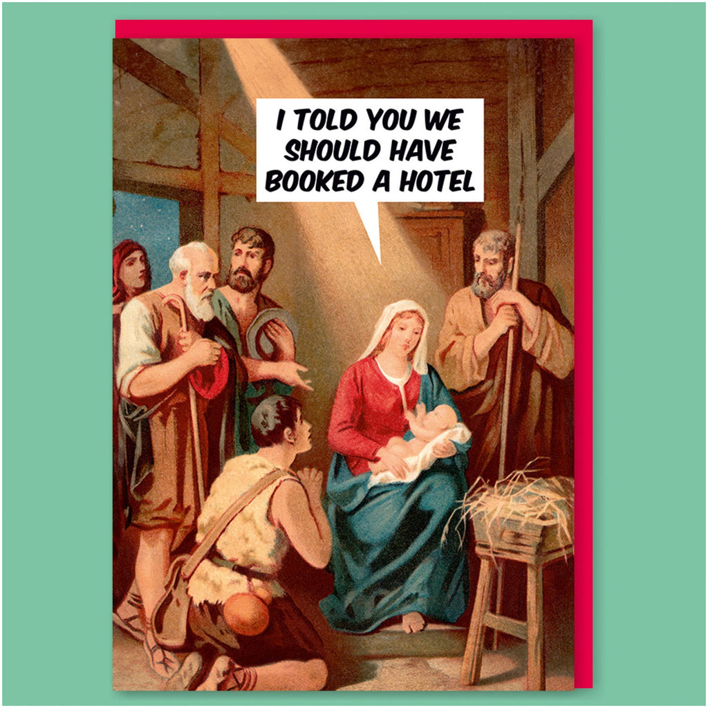 Booked A Hotel Christmas Card.