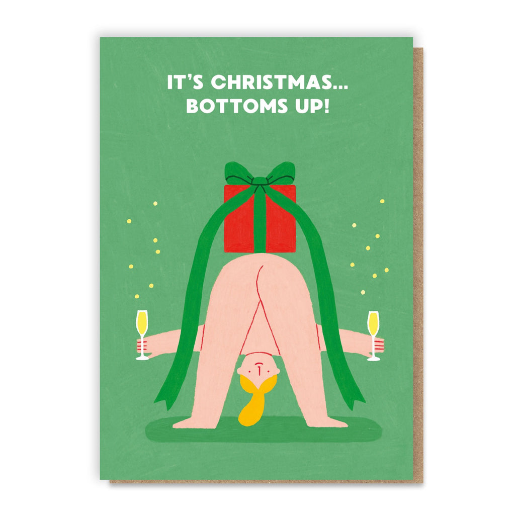 Bottom's Up Christmas Card.