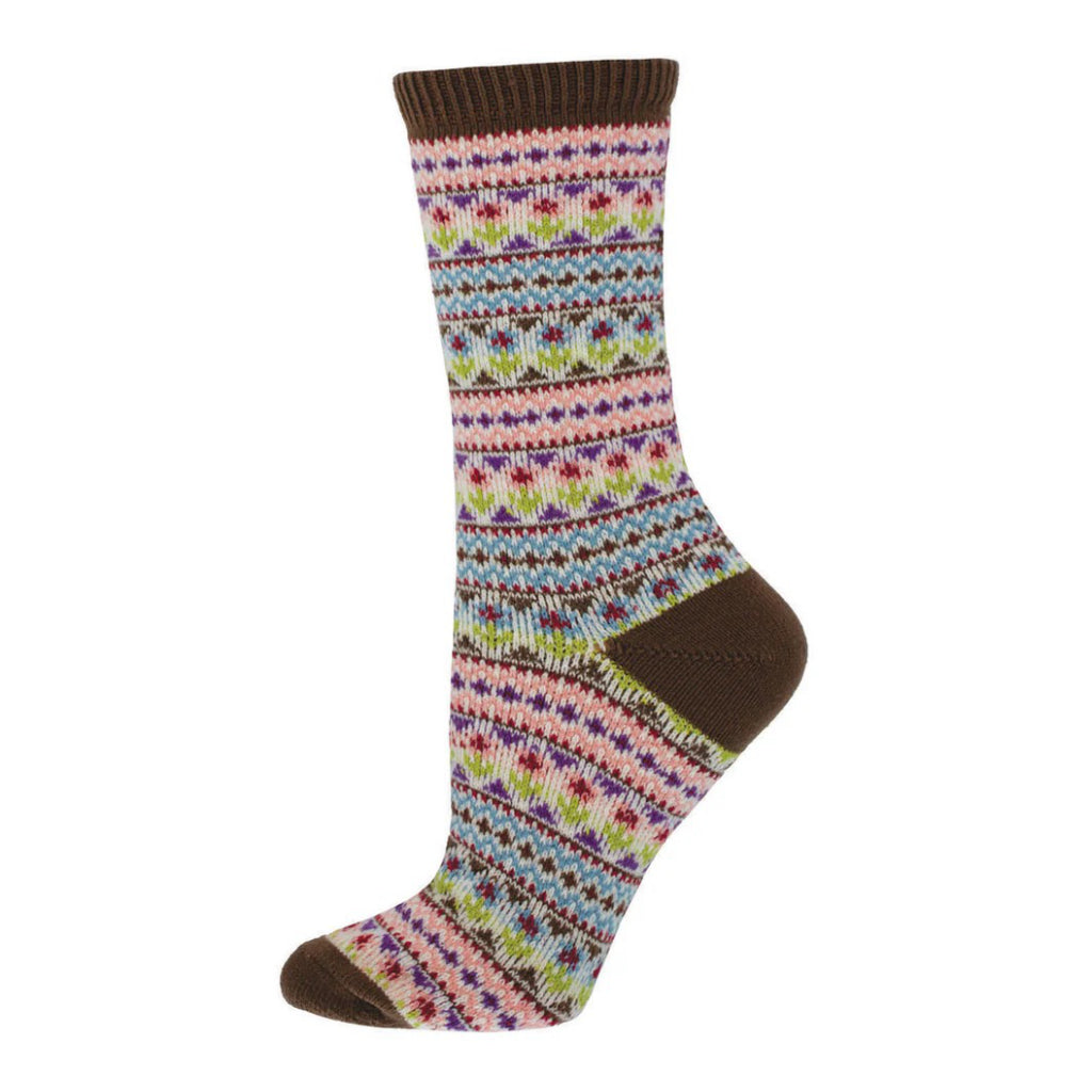 Bountiful Flower Beds Sweater Socks Pink.