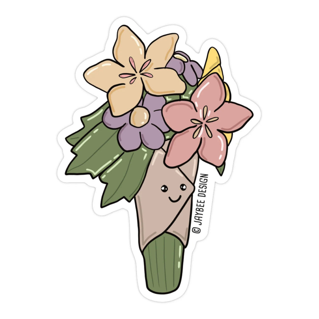 Bouquet Of Flowers Vinyl Sticker.