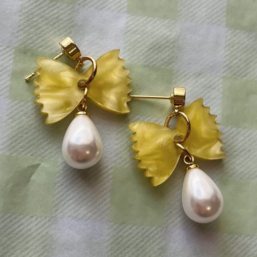 Bowtie Pasta Earrings.