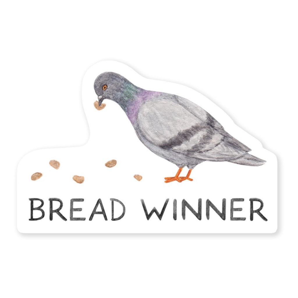 Bread Winner Pigeon Vinyl Sticker.