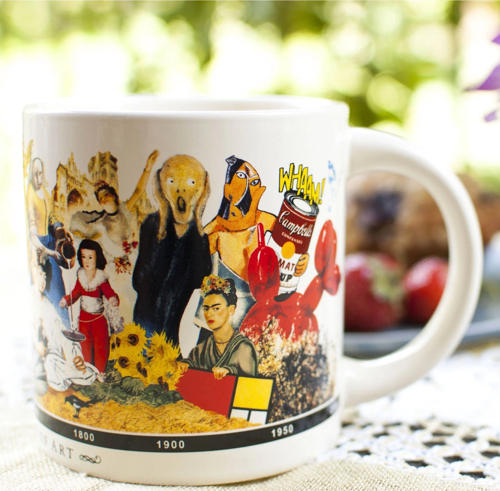 Brief History Of Art Coffee Mug on table.