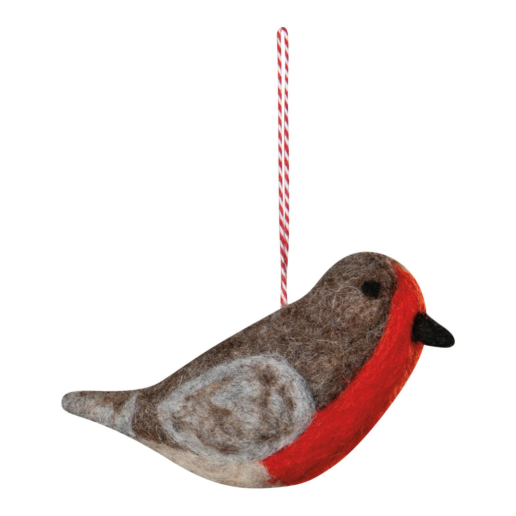 Brown Ornament Felt Bird.