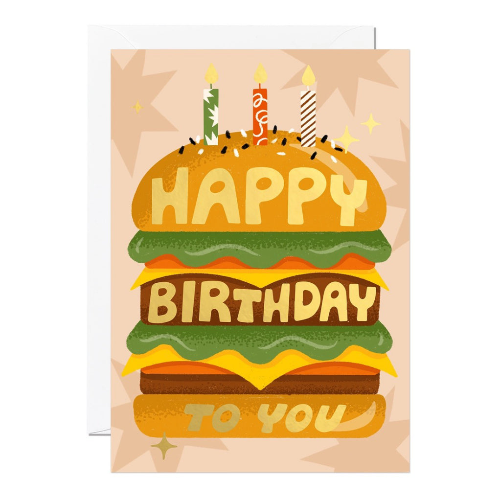 Burger Birthday Card.