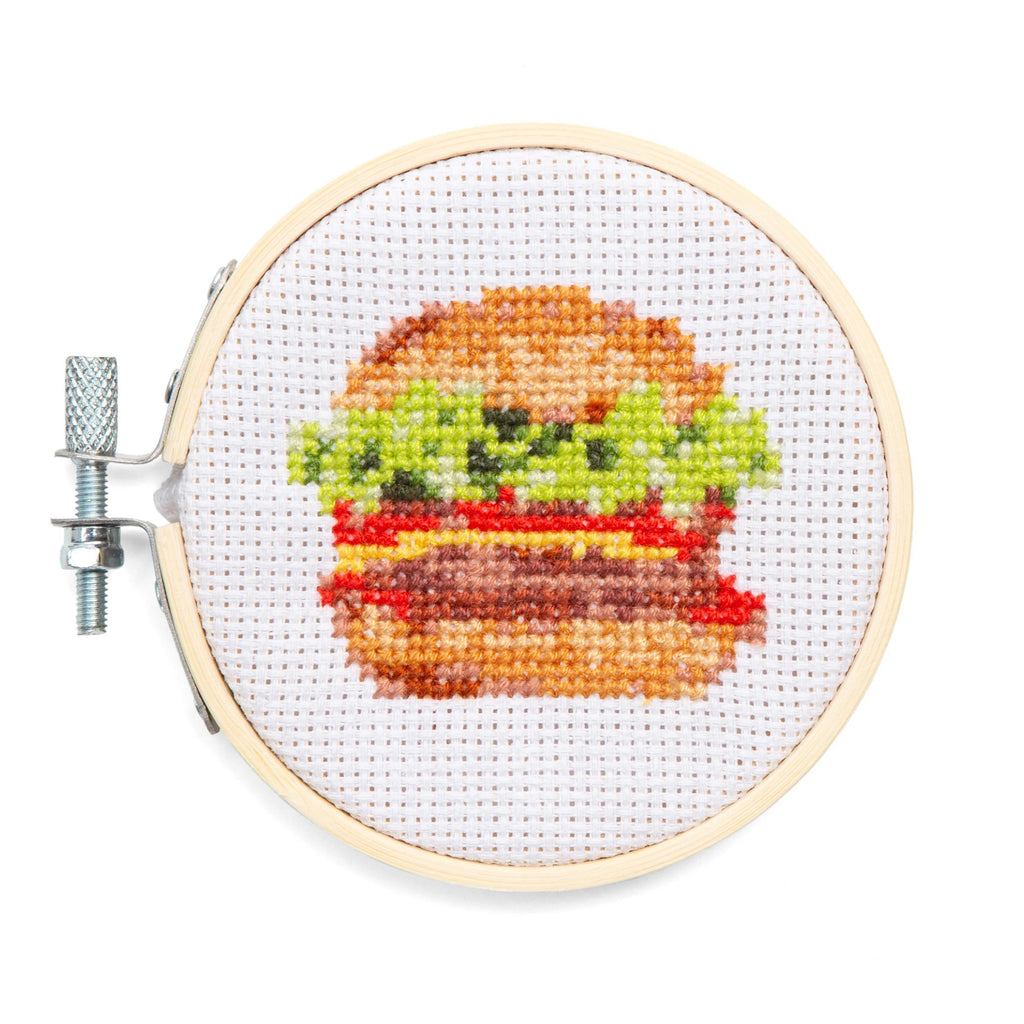 Burger Mini Cross Embroidery Kit.