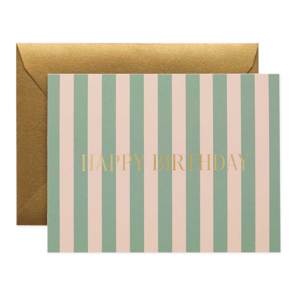 Cabana Stripe Birthday Card.