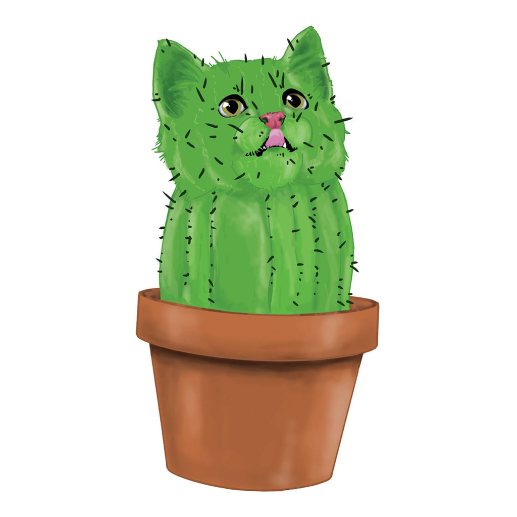 Cacti Cat Sticker.