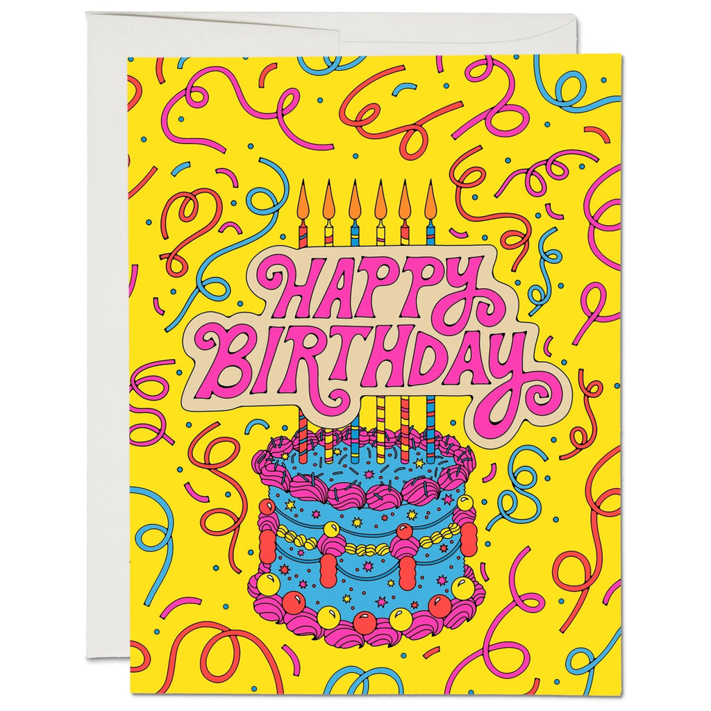 Cake And Confetti Birthday Card.