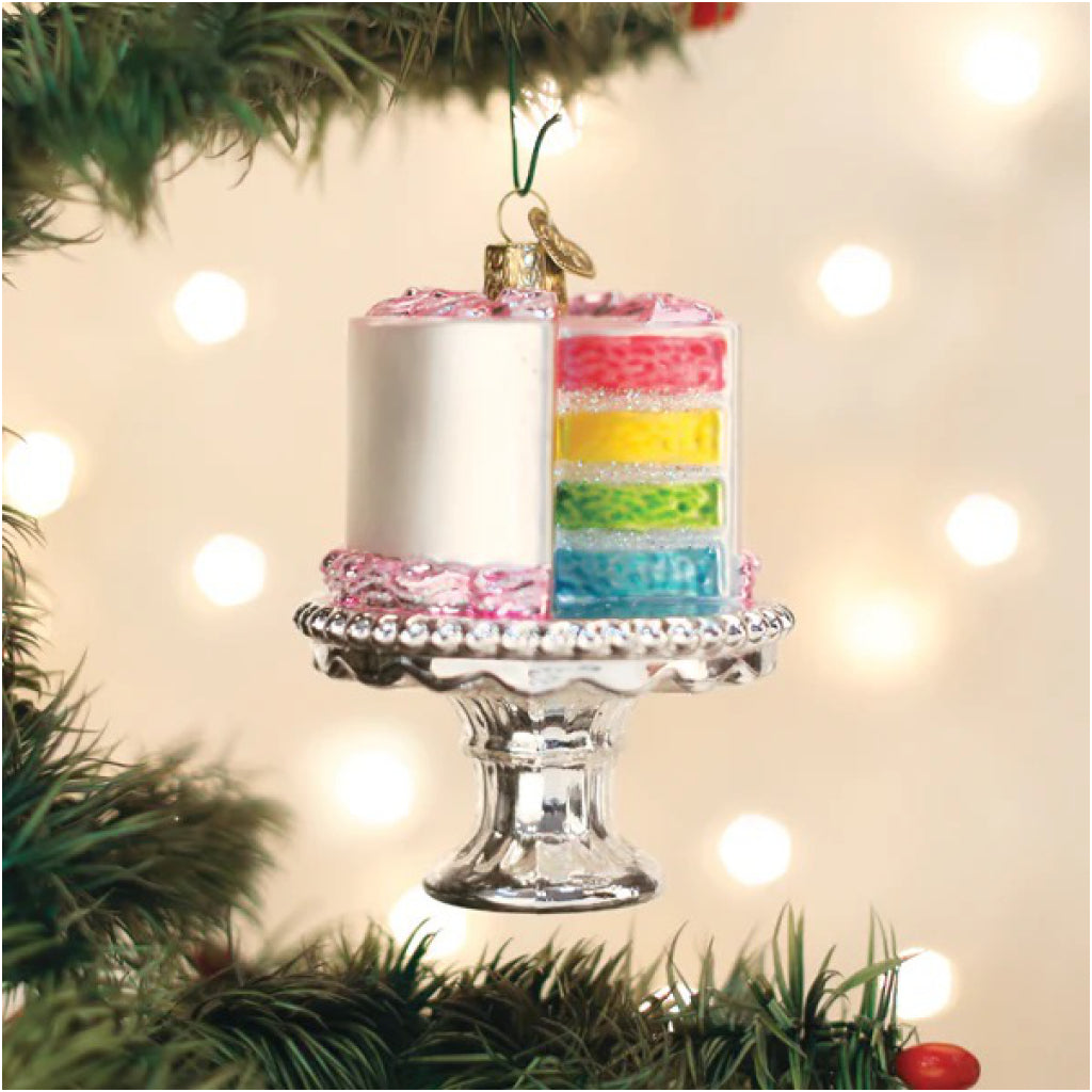 Cake On Stand Ornament in tree.