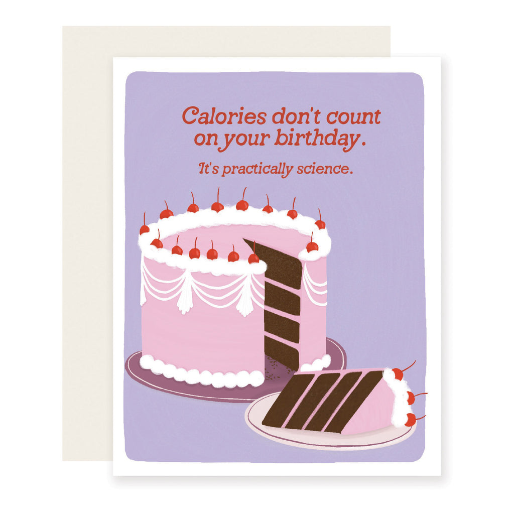 Calories Don't Count Birthday Card.