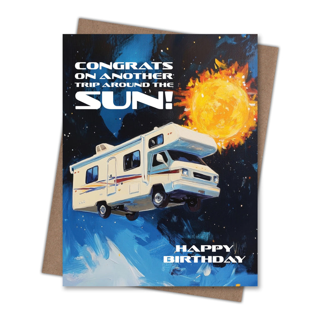 Camper Van Trip Around the Sun Card.