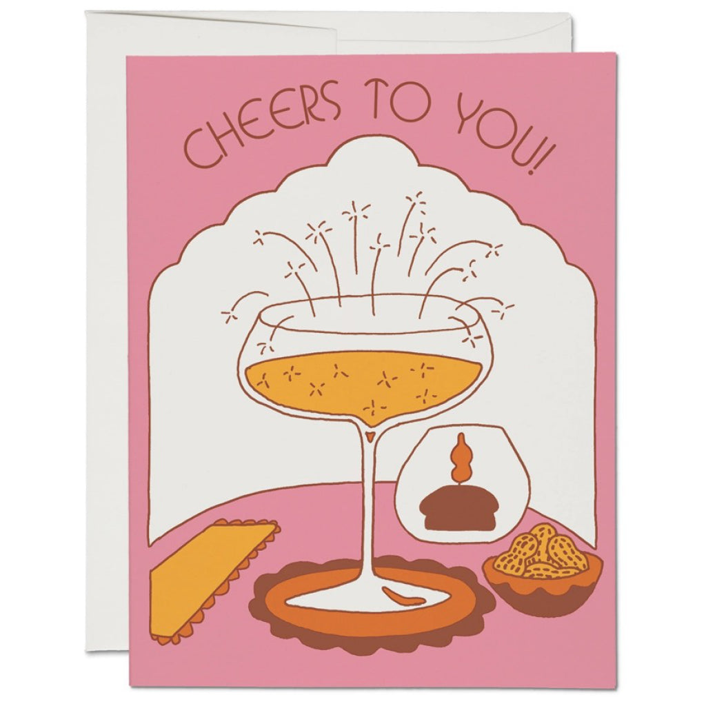 Candlelit Cheers Congratulations Card.