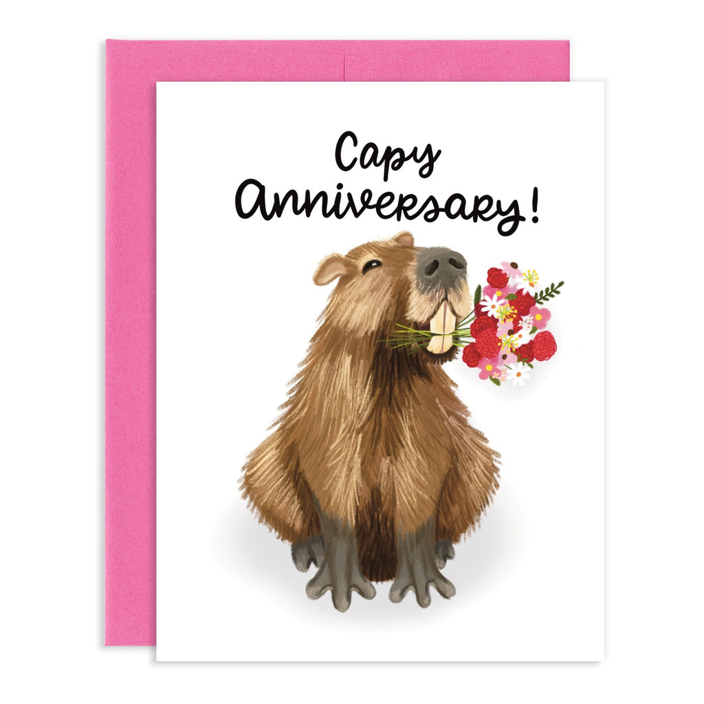 Capybara Anniversary Greeting Card.