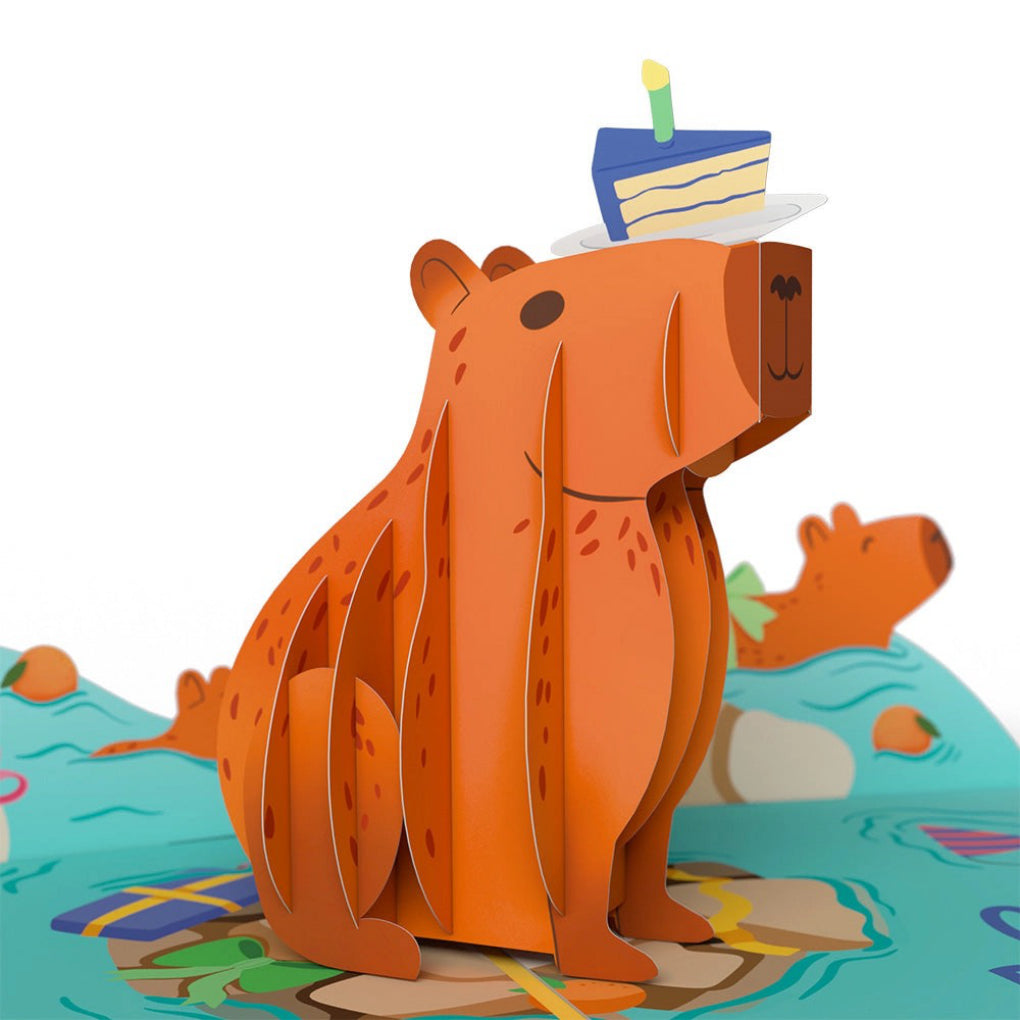 Capybara Birthday Pop-Up Card.