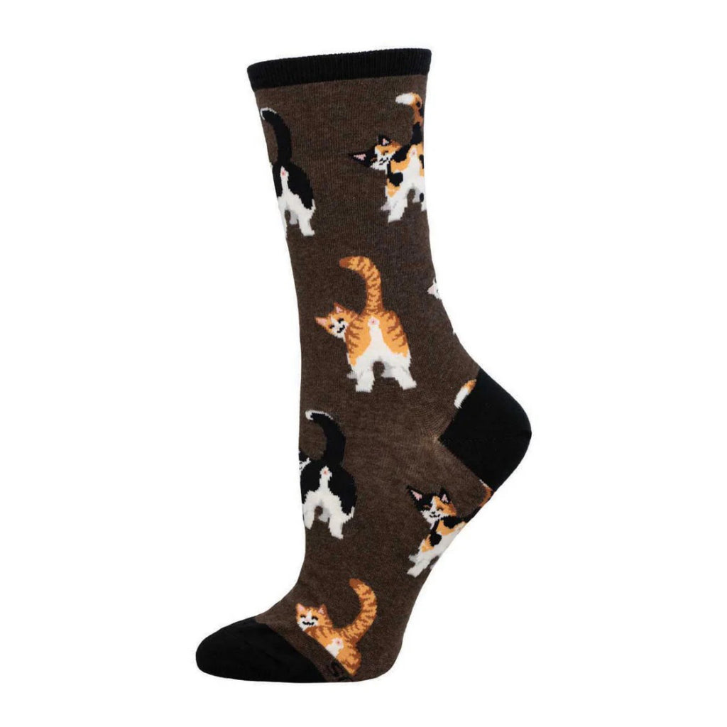 Cat Butts Socks Brown Heather.