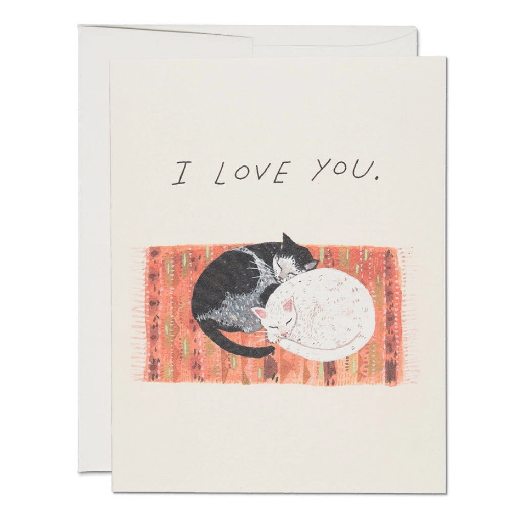 Cat Cuddle Love Greeting Card.