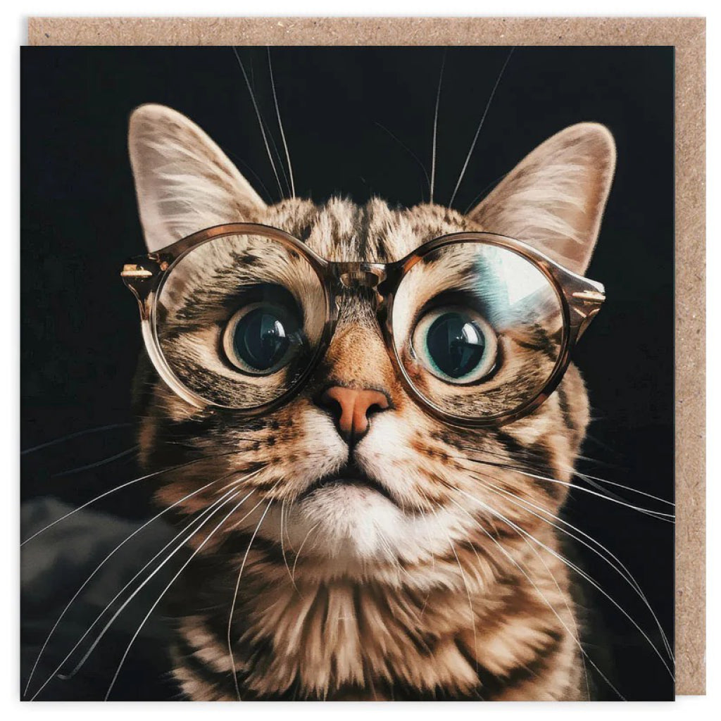 Cat Glasses Greeting Card.