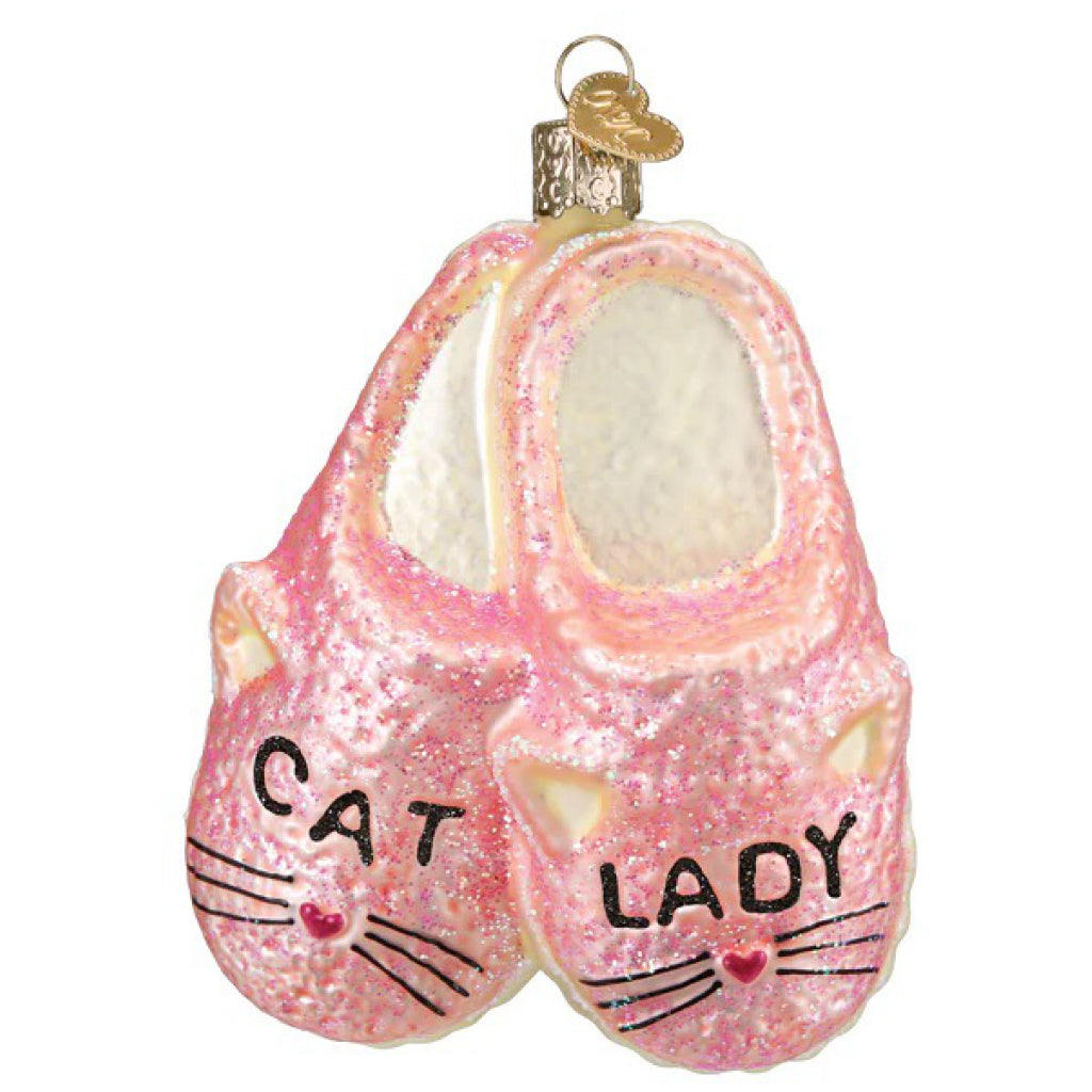 Cat Lady Slippers Ornament.