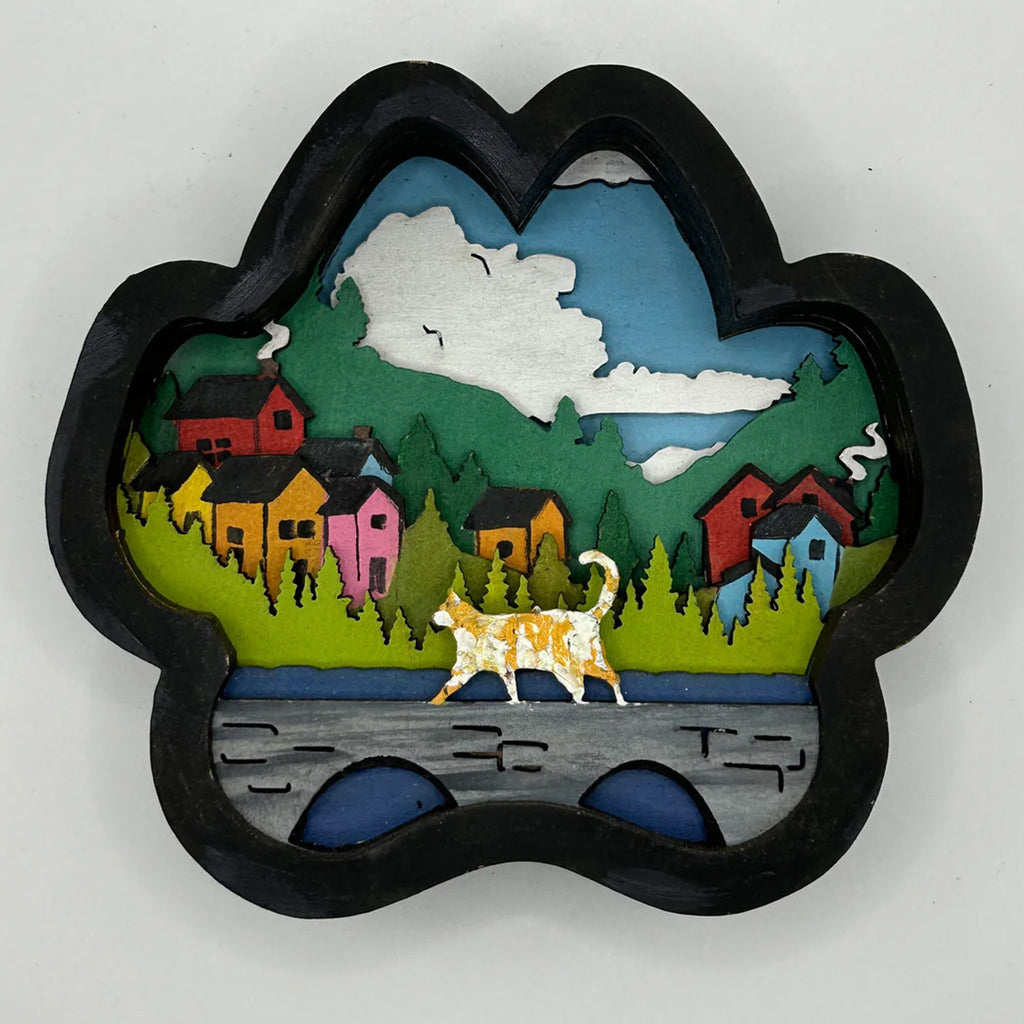 Cat Paw Shadow Box Kit                                                             alternate painting.