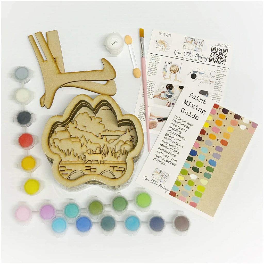 Cat Paw Shadow Box Kit                                                             contents.