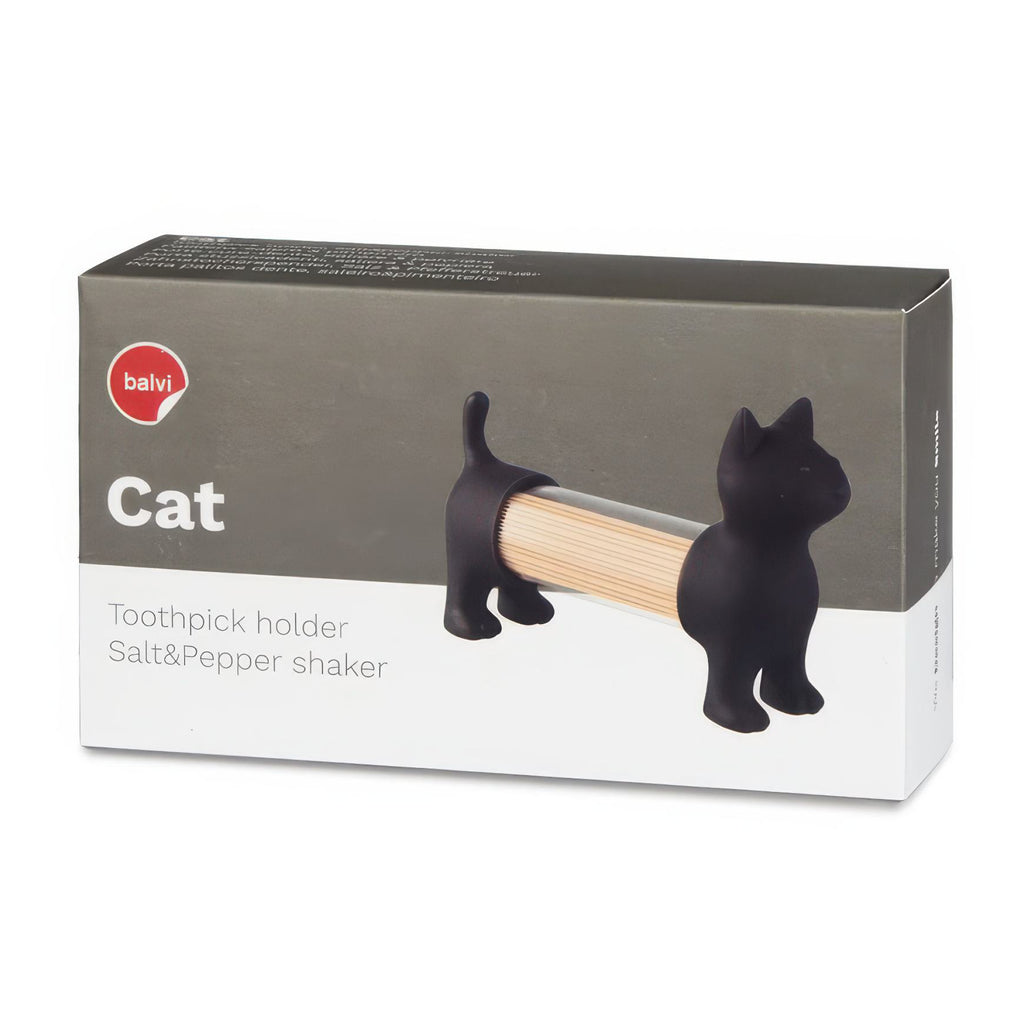 Cat Toothpick Holder / Salt & Pepper Shaker packaging.