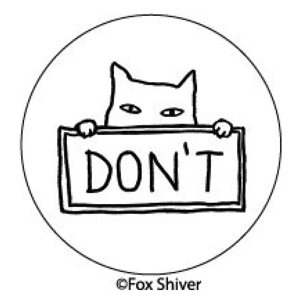 Cat With Don't Sign Round Magnet.