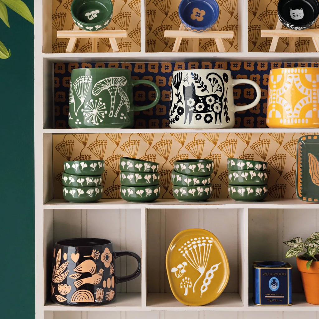 Catbloom Imprint Trinket Dish on shelf.