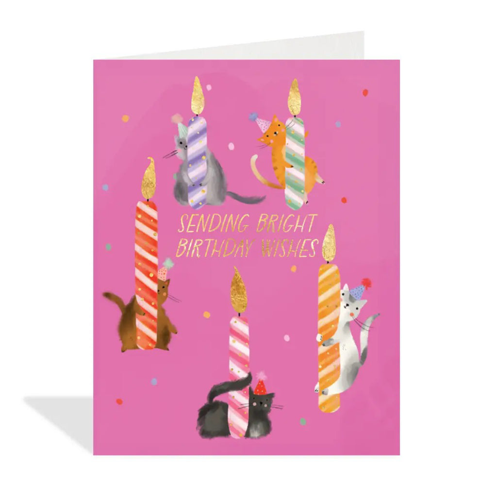 Cats & Candles Birthday Wishes Card.