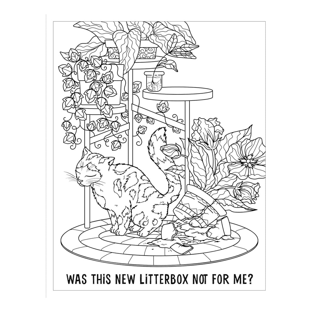 Cats Are A**holes Colouring Book - sample page 1.