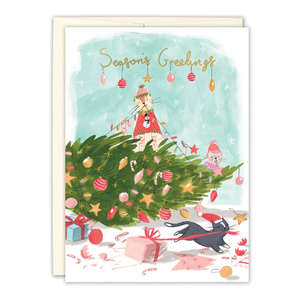 Cats Christmas Mischief Holiday Card.