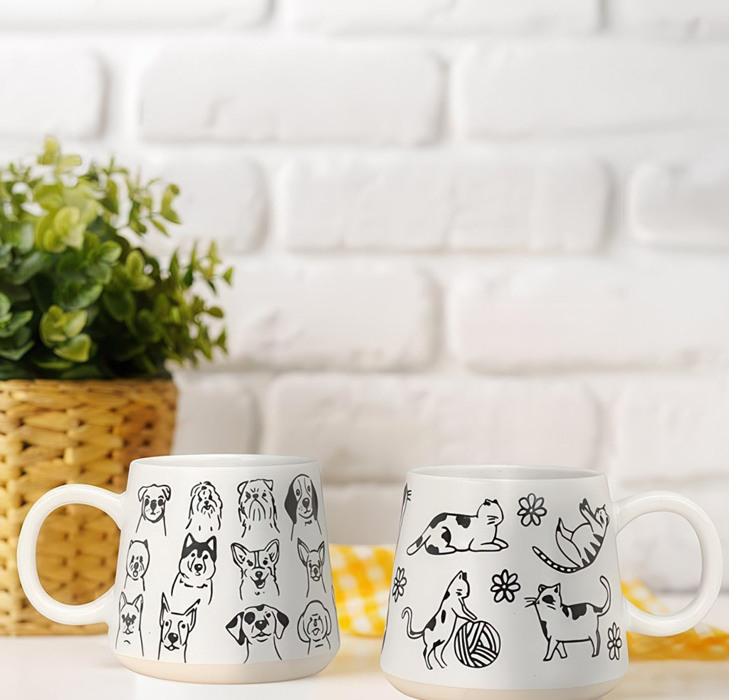 Cats Oversized Mug on table.