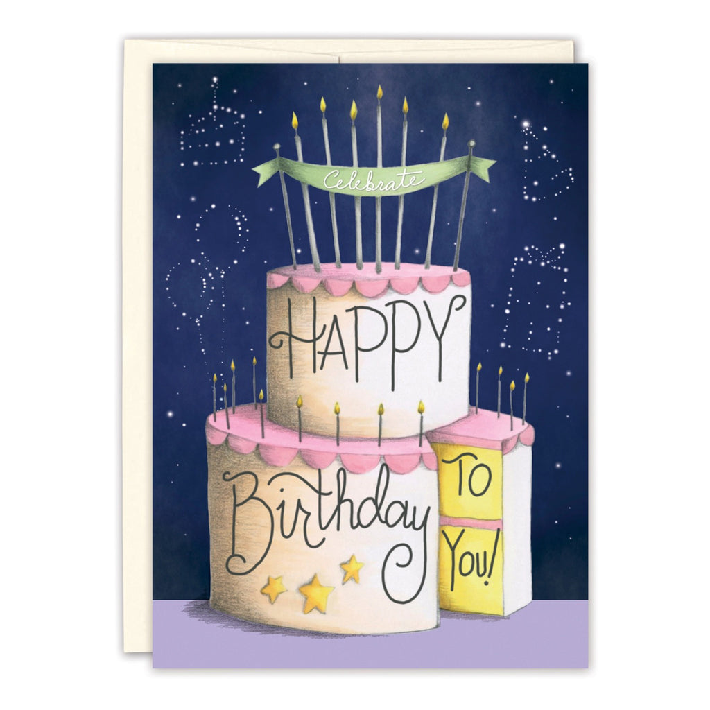 Celestial Cake Birthday Card.