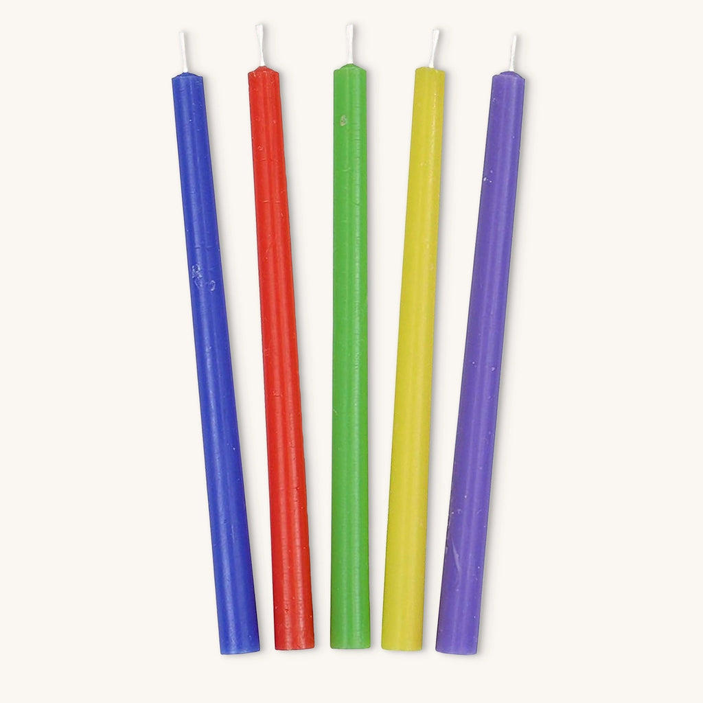 Chanukah Candles Multi Color Long.