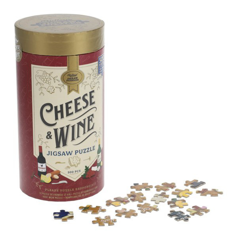 Cheese & Wine 500 Piece Jigsaw Puzzle & package.