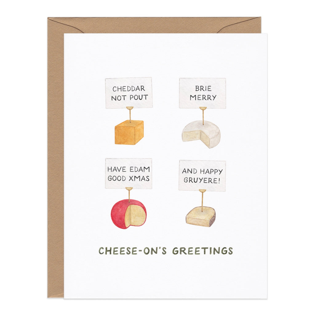 Cheese-on's Greetings Holiday Card.